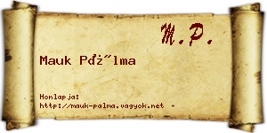 Mauk Pálma névjegykártya